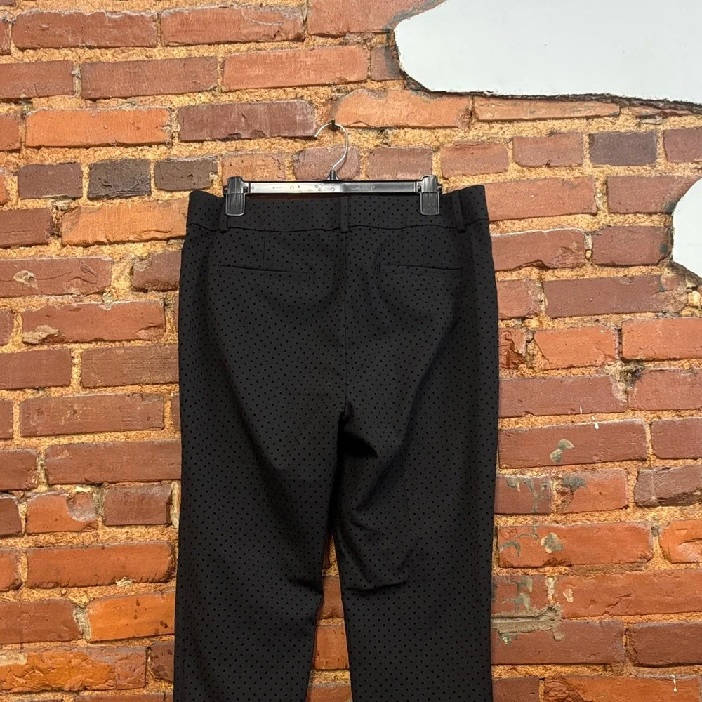 Loft Black Polka Dot Classic Black Ankle Pants Size 10‎